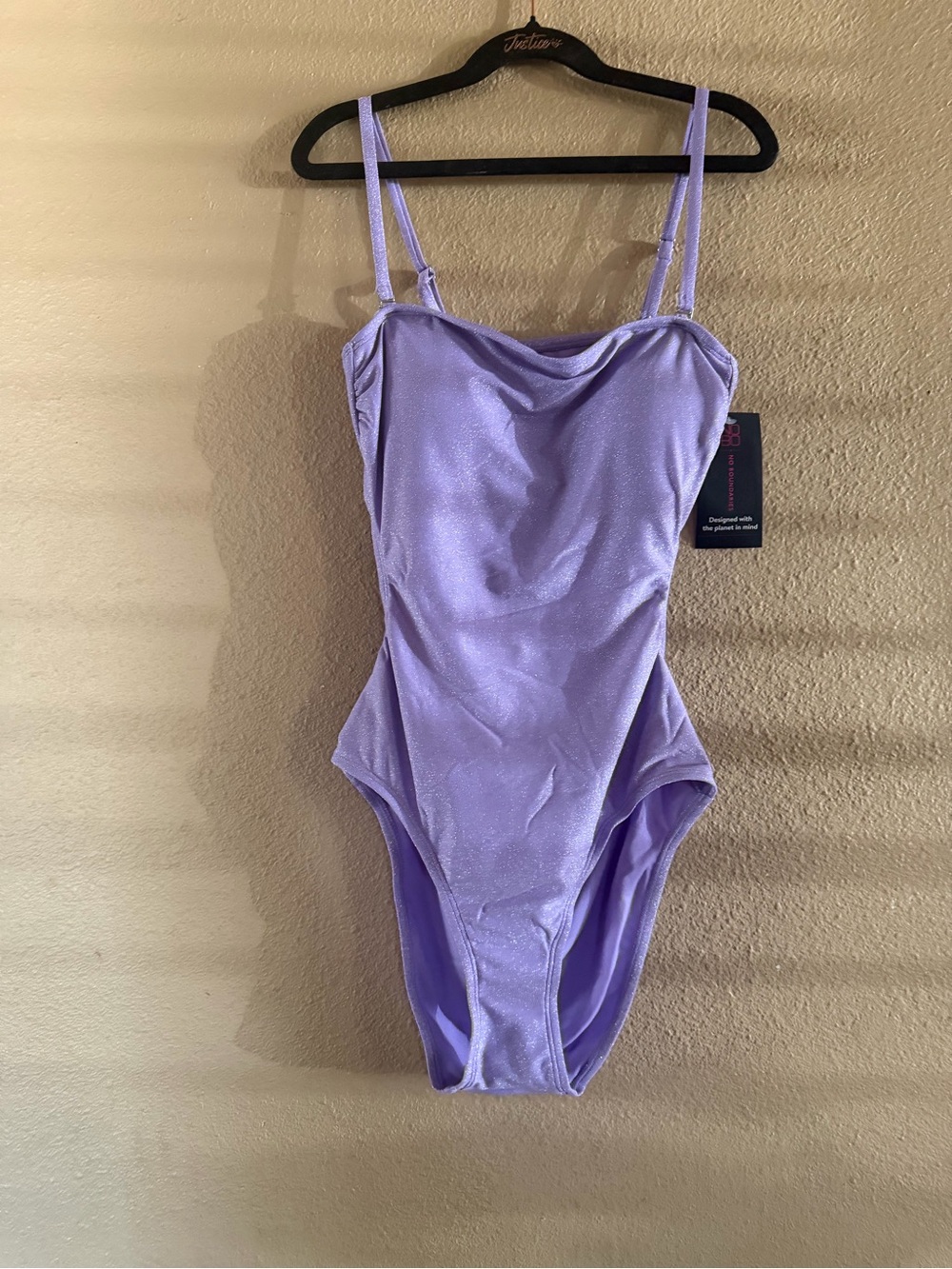 No Boundaries Lilac Shimmer One-Piece Bandeau Bodysuit